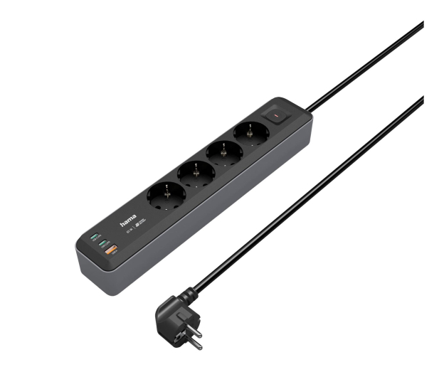 Hama Listwa zasilająca 4GN schuko, 1,4M, 2xUSB C/A, PD 65W - 1416381 - zdjęcie 3